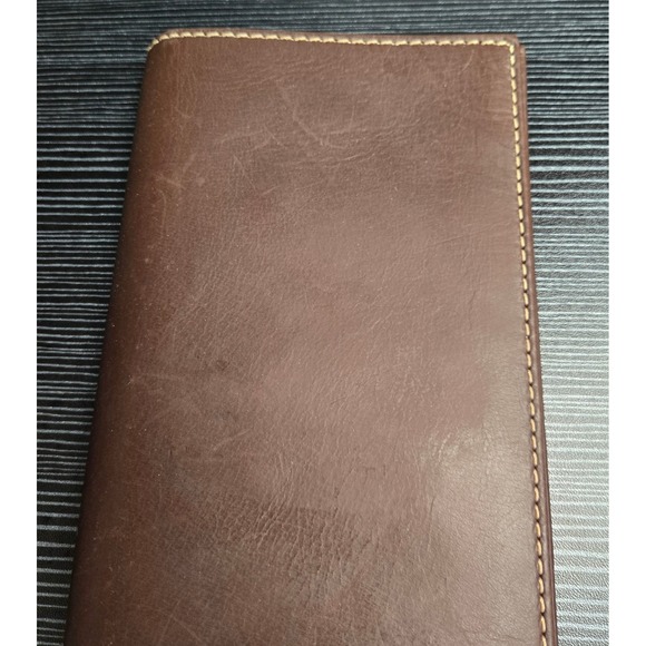 Dooney Bourke Brown Leather Slim Bifold Long Wallet Clutch Organizer - Picture 5 of 11